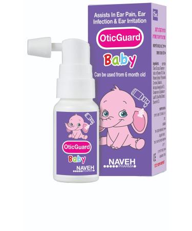NAVEH PHARMA Otic Guard Baby - Natural Herbal-Oil Blend Spray –for Ear Infections and Ear Pain in Babies, Kids – Ear Wax Removal, Ear Wax Softener for Clogged Ear Relief and Swimmer’s Ear (0.5 Fl Oz)