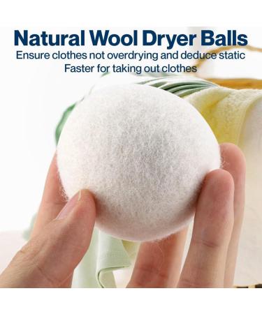 6Pcs Wool Dryer Balls- Premium Natural - Made with Wool That Replaces Dryer Sheets - Lint Remover 7cm - Buy Online on GoSupps.com