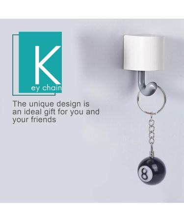 Aboiledy 2 Pieces Billiard Ball Keychain Creative Black 8 Ball Key Ring for Happiness | 25mm Plastic Keychain for Pool Enthusiasts - Buy Online on GoSupps.com