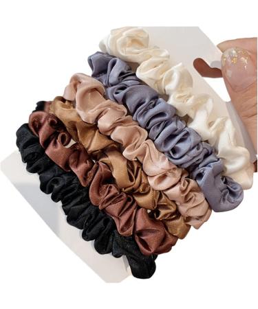 Simple 6pcs Ponytail Holder Hair Ties Women Fabric Scrunchies Bowel Hair Ring