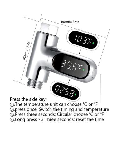 KAMEISHI Shower Thermometer 2nd Gen - LED Digital Display Fahrenheit Celsius - 360 Rotating Screen - Home Bathroom Kitchen - K2 - Buy Online on GoSupps.com