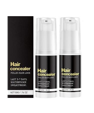 Lot de 2 correcteurs de cheveux noirs 50 g cr me de remplissage imperm able et r sistante la transpiration pour cheveux clairsem s look instantan ment plus complet pour homme et femme correcteur
