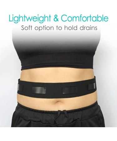 Adjustable Drain Holder Belt for Post-Op Breast Surgery Recovery - Large Black - Buy Online on GoSupps.com