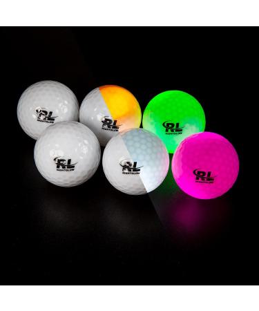 R&L Glow in The Dark Golf Balls - LED Light Up Night Sports Ball (6 Pack) - Bright, Colorful, Durable - Buy Online on GoSupps.com