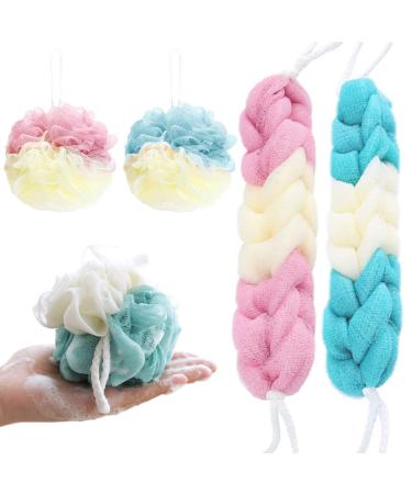 OSUTER 4PCS Soft Mesh Shower Sponge | Exfoliating Bath Sponge for Men & Women | Comfortable Skin Cleaning Accessories - Buy Online on GoSupps.com