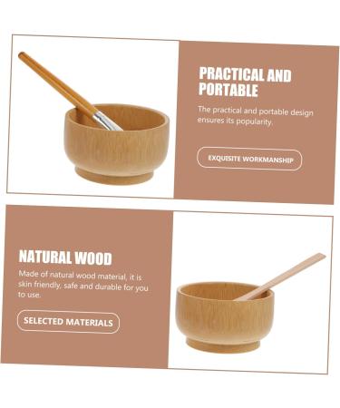 Angoily 1 Set Four Piece Facial Mask Bowl Skin Stirring Bowl Spachella Silicone Diy Mask Tool Silicone Facial Brush Essential Oil Bowl Facial Tool Hair Clay Wooden Crafts Mix - Buy Online on GoSupps.com