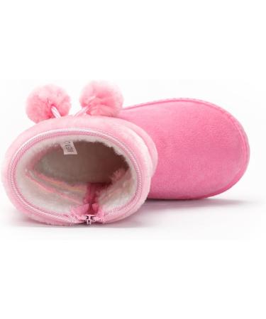 Yeeteepot Baby Girls' Winter Booties - Warm Lined Snow Boots for Kids - Anti-Slip Ankle Boots - Pink, 4.5 UK Child - Buy Online on GoSupps.com