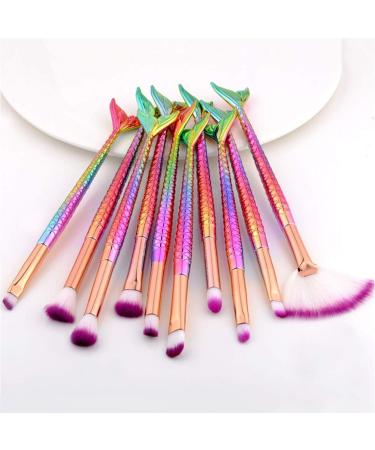 Makeup Brush 10 Pieces Gradient Handle Makeup Brush Eyeshadow Brush for Loose Powder Blush Foundation Brush Sets - Buy Online on GoSupps.com