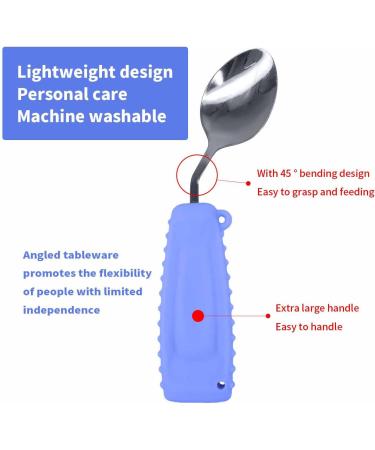 Adaptive Utensils Curved Utensil Angled Spoon and Fork Self Eating for Tremors Parkinsons Limited or Elderly - Buy Online on GoSupps.com
