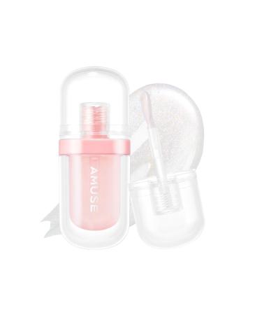 Amuse SEOUL Lip Fuller | Pink Diamond Lip Plumper Gold Glitter Lip Gloss Glossy Melting Lip Moisturizing Shine Korean Make-up Glass Texture Vegan