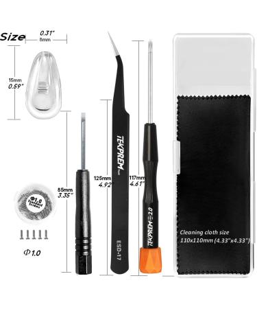 Eyeglasses Nose Pads  TEKPREM Glasses Nose Pads Replacement Repair Tools Kit with 5 Pairs of Air Chamber Silicone Nose Pads Screws Screwdrivers Tweezer and Cleaning Cloth for Glasses and Sunglasses - Buy Online on GoSupps.com