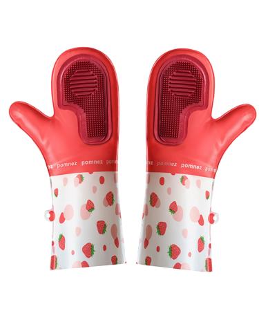 Easy-to-use Housework Gloves Strawberry Brush 2pcs Waterproof Convenient Powerful Cleaning Versatile for B