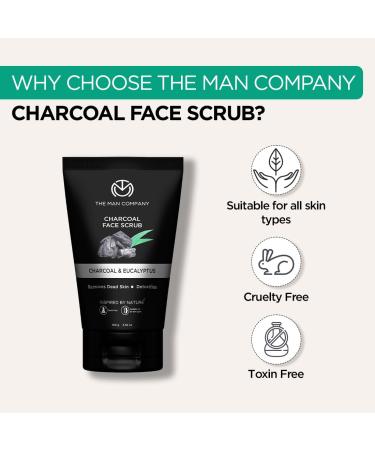 Buy The Man Company Natural Charcoal Face Scrub | Exfoliating & Detox | Anti Acne Blackhead Removal | 3.5 Oz Shipping Worldwide - Buy Online on GoSupps.com