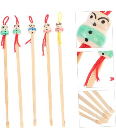 Didiseaon 5pcs Bamboo Doll Head Ear Cleaners Cute and Practical Ear Wax Remover Tool for Personal and Family Use Skid-Resistant Design for Easy Cleaning Random Color - Buy Online on GoSupps.com
