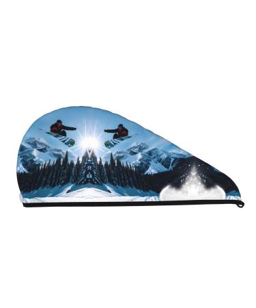 Snowboarding SamLng Coral Velvet Dry Hair Cap | Ideal for Home Travel Pools Beaches & Baths - Shop Now - Buy Online on GoSupps.com