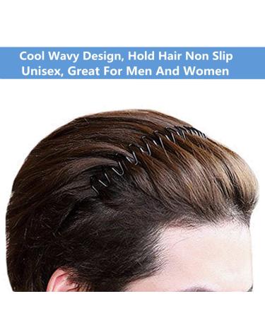 bodbop XINGZHE Metal Hair Bands 2 PCS - Men's and Women's Fashion Headbands - Non Slip Sports Hairband - Black (Wide Wavy + Hook Wavy) - Buy Online on GoSupps.com