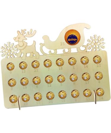 Zerodeko 1pc Xmas Calendar Wooden Plaque Calendar Christmas Advent Calendar Ornaments Chocolate - Buy Online on GoSupps.com