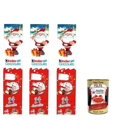 Italian Gourmet E.R. Set of 3 children's chocolates half meter 24 bars + 5 placemats for your Christmas table + 400g gourmet Italian polpa