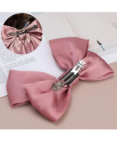 1 Psc Pink Bow Hair Clips Satin Vintage Solid Color Bowknot French Barrette Hair Bows for Girls for Hair Clip and Accessories for Women Girls Hair Barrettes Scrunchies Accessories - Buy Online on GoSupps.com