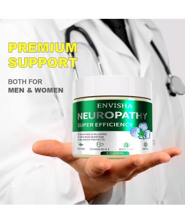 ENVISHA Neuropathy Cream with Menthol Arnica Aloe Vera Emu Vitamin B6 Extra Strength for Feet Hands Legs 2oz - Buy Online on GoSupps.com