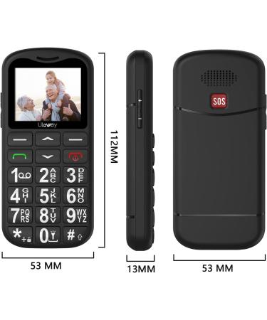 Uleway Big Button Mobile Phone for Elderly | GSM Unlocked with SOS Button, Dual SIM, Torch, FM Radio | Easy-to-Use Basic Cell Phone for Seniors (Black) - Buy Online on GoSupps.com