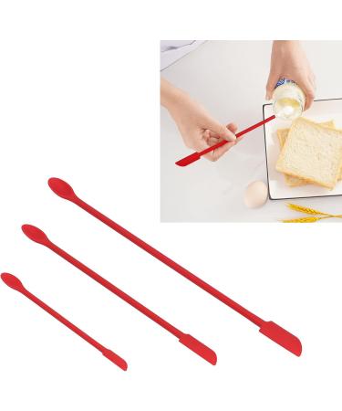 Mini Silicone Spatula with Long Handle & Double-Headed Design - Perfect for Jam Cosmetics & More (Red) - Buy Online on GoSupps.com