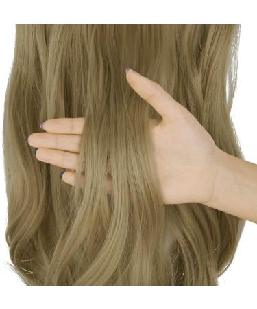 OMGRET Ash Blonde Ombre Halo Hair Extension - Wavy Curly Synthetic 18 Inch - Invisible Wire - Heat Friendly - No Clip - 4.2 Oz - Women's Hair Piece - Buy Online on GoSupps.com