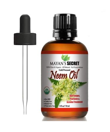 Mayan's Secret USDA Certified Organic Neem Oil Pure Cold Press Unrefined for Skin care Hair Care