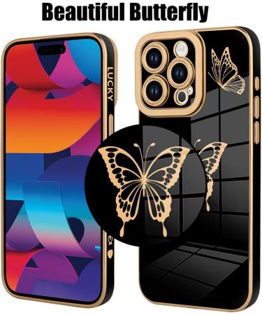 Buy Bitobe iPhone 15 Pro Protective Cover - Cute Butterfly Design Luxurious Edge & Camera Protection - Perfect for Women & Men - Buy Online on GoSupps.com