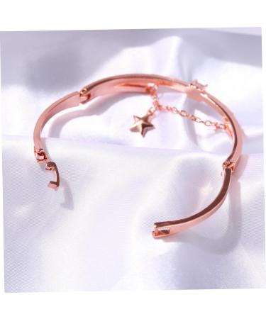 Ultechnovo Sun & Moon Crystal Pearl Bracelet Set - Stylish Gemstone Cuff for Women | 3-Piece Ros gold Design - Buy Online on GoSupps.com