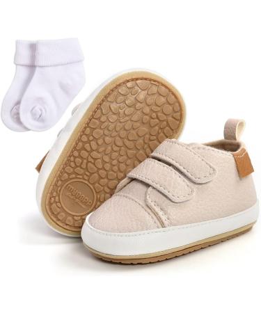 Baby PU Leather Sneakers for Boys & Girls | Anti-Slip First Walking Shoes 0-18 Months | Includes Socks | Xing - Buy Online on GoSupps.com