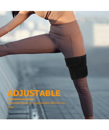 NOLITOY Adjustable Thigh Brace Support | Breathable Neoprene Quadriceps & Hamstring Compression Sleeve for Men & Women - Non-Slip Thigh Wraps - Buy Online on GoSupps.com