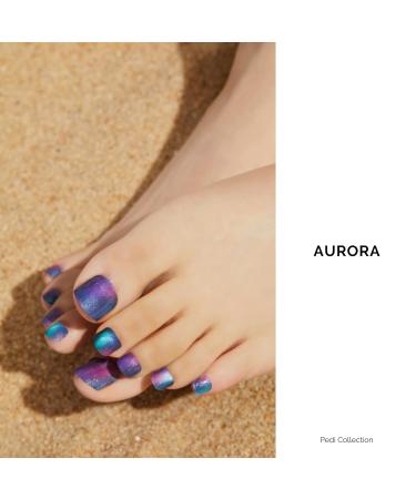 Premium Nail Foil for Toenails | Self-Adhesive Gel Nail Films | 32pcs UV Hardening Nail Wraps | Perfect Gifts for Women & Girls | Aurora Design - Buy Online on GoSupps.com