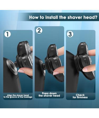 Shaver Blade Heads  LIGHWODE 7D Universal Head Shaver Replacement Blades Electric Razor Replacement Head Waterproof Wet & Dry Easy Install for Head and Face Compatible with Most Shavers Grey - Buy Online on GoSupps.com