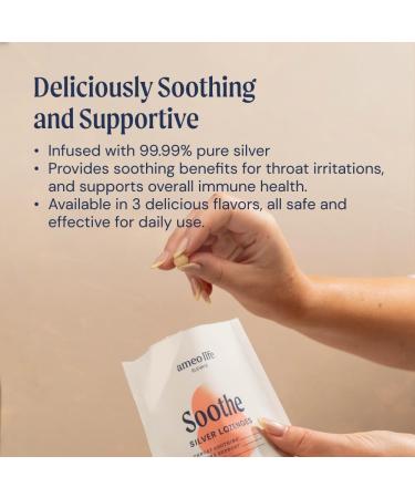 Ameo Life Soothe Silver Lozenges 100 Count Throat Soothing & Immune Support with 30 PPM Silver Natural Cherry Flavor Fast Relief for Oral Irritation & Dryness No Artificial Ingredients - Buy Online on GoSupps.com