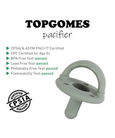 Soother Pacifier 4-Pack - Food Grade Silicone with Handle, 3 Holes for Added Safety, BPA Free (Sage x2 / Ether x2) - Buy Online on GoSupps.com