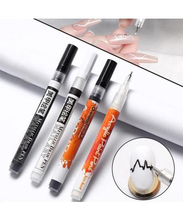 Ikasus Nail Graffiti Pen - Fast-Drying Nail Art Painting Tool for Acrylic Natural & Gel Nails - Black DIY Nail Beauty Pencil - Buy Online on GoSupps.com