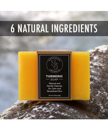 Amphibian Organics Turmeric Soap - All Natural Cleanser for All Skin Types - Gentle Face & Body Wash for Men, Women & Teens - 6 Ingredients - Buy Online on GoSupps.com