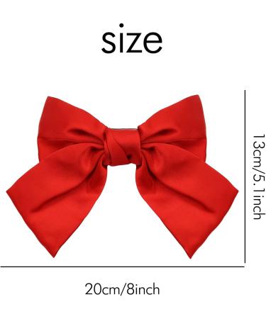 12 Pack Large Big Oversized Knot Bowknot Satin Hair Bows French Barrettes Hair Clips Bun Ponytail Holder Hair Ribbon Accessories for Women Girl - Buy Online on GoSupps.com