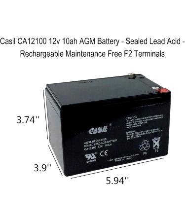 CA12100 12V 10Ah AGM Battery - Sealed Lead Acid | Rechargeable & Maintenance Free - Fast International Shipping - Buy Online on GoSupps.com