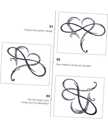 DEARMAMY 1pc Pendant Ornament Home Decor Home Heart Hanging Decor Wall Art Heart Wrought Iron Wall Decoration 30x26cm Silver - Buy Online on GoSupps.com