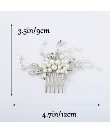 Easedaily Silver Rhinestone Bridal Hair Comb - Wedding Hair Accessory for Women - Buy Online on GoSupps.com