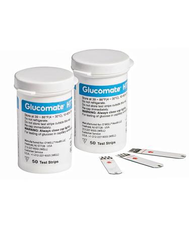 Glucomate HT100 Blood Glucose Test Strips 100 Count 100 Test Strips