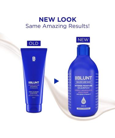 B BLUNT Intense Moisture Shampoo with Jojoba and Vitamin E for Dry & Frizzy Hair - 300 ml - Buy Online on GoSupps.com