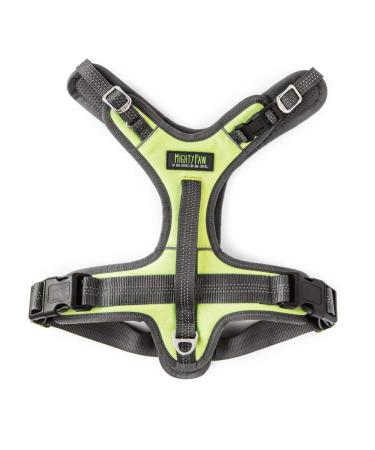 Mighty Paw Sport Harness 2.0 padded dog harness adjustable neck and chest straps with reflective seams (small green) small green