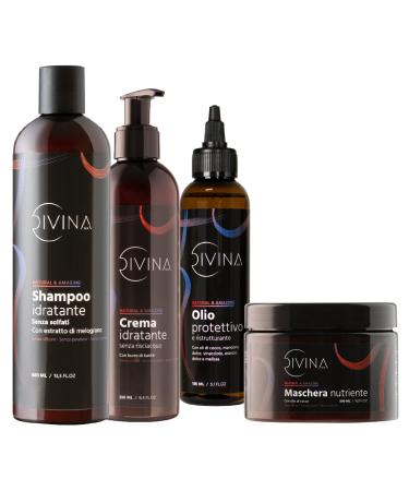DIVINA BLK Natural&Amazing Hydrating & Brightening Kit for Wavy, Curly, Super-Curly, Afro Hair