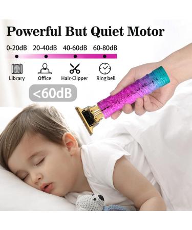 Professional Hair Clippers for Men - Rechargeable T-Blade Trimmer with 4 Guide Combs | Zero Gapped Haircut | Perfect Gift for Father's Day - Purple - Buy Online on GoSupps.com