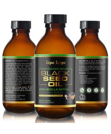Organic Black Seed Oil - Cold Pressed 100% Pure Nigella Sativa Oil for Immune Support & Wellness - Natural Antioxidant & Anti-Inflammatory - Herbal Supplement for Hair Skin and Digestive Health