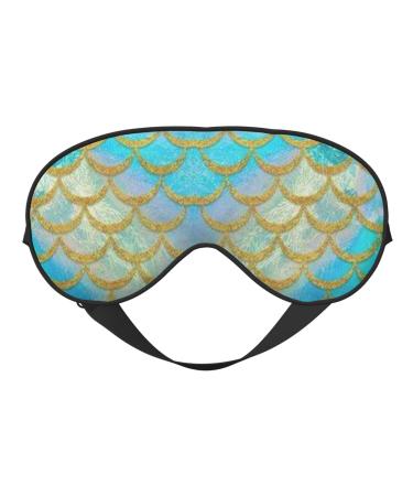 Fish Scale Texture Blackout Eye Mask Double-Sided Soft Sleeping Eye Mask with Elastic Adjustable Straps