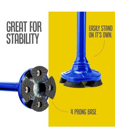 Adjustable Lightweight Walking Cane for Men and Women - Self Standing, Folding Design with Special Balancing, 10 Height Options - Blue - Buy Online on GoSupps.com